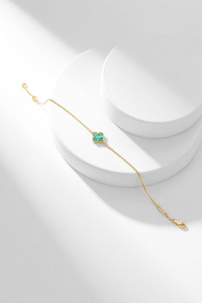 [OrnoraJewelry]CLOVER BRACELET MALACHITE 1 MOTIF
