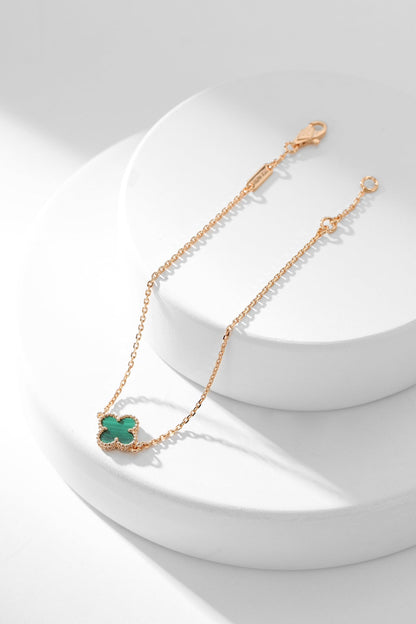 [OrnoraJewelry]CLOVER BRACELET MALACHITE 1 MOTIF