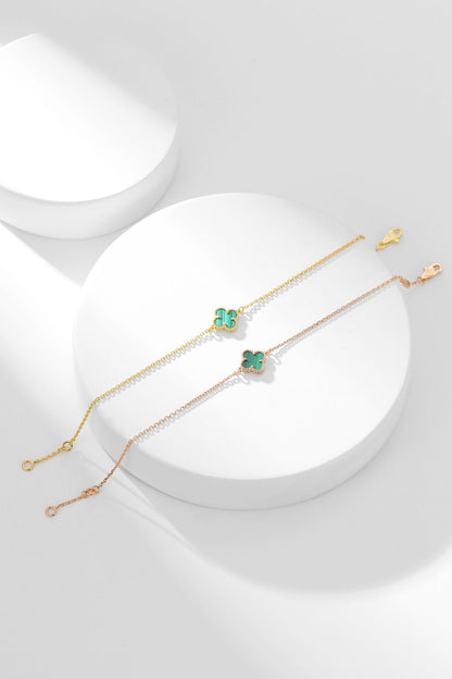 [OrnoraJewelry]CLOVER BRACELET MALACHITE 1 MOTIF