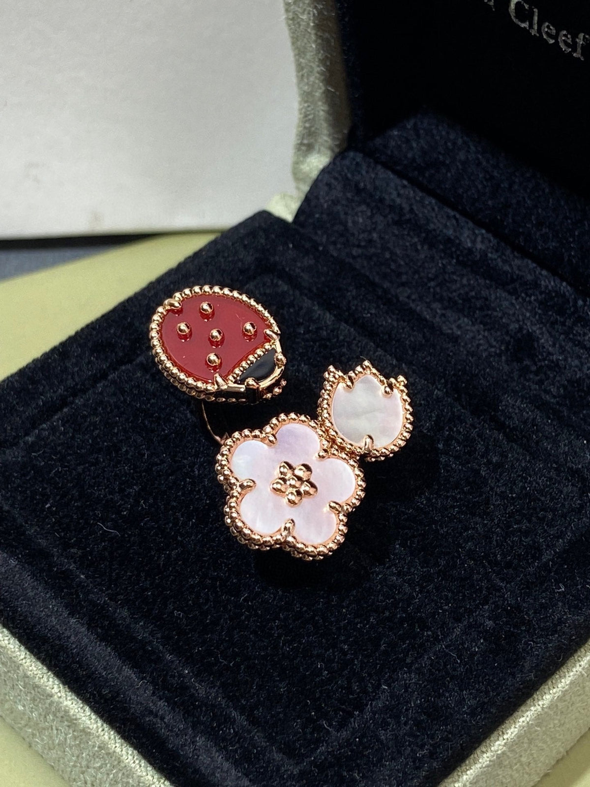 [OrnoraJewelry]LUCKY 3 MOTIF ROSE GOLD RING