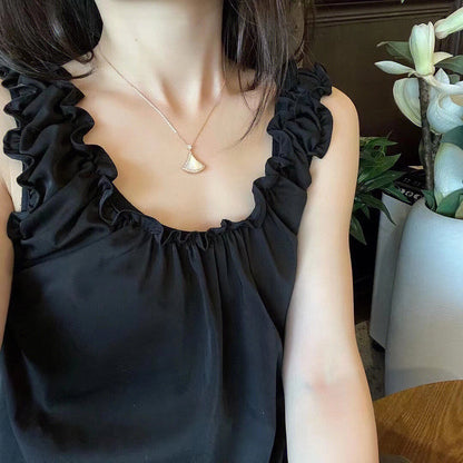 [OrnoraJewelry]DREAM MOP DIAMOND PAVED PINK GOLD NECKLACE