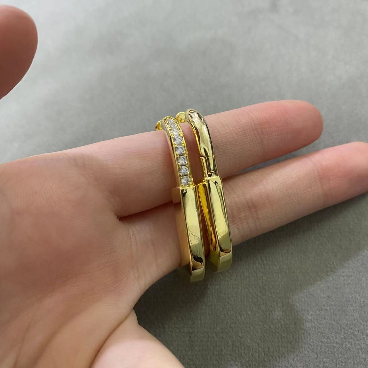 [Ornora Jewelry]LOCK MEDIUM DIAMNOND EARRINGS