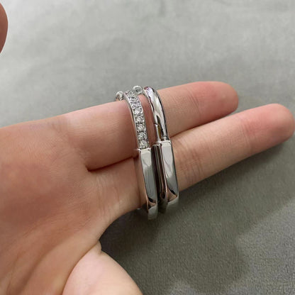 [Ornora Jewelry]LOCK MEDIUM DIAMNOND EARRINGS