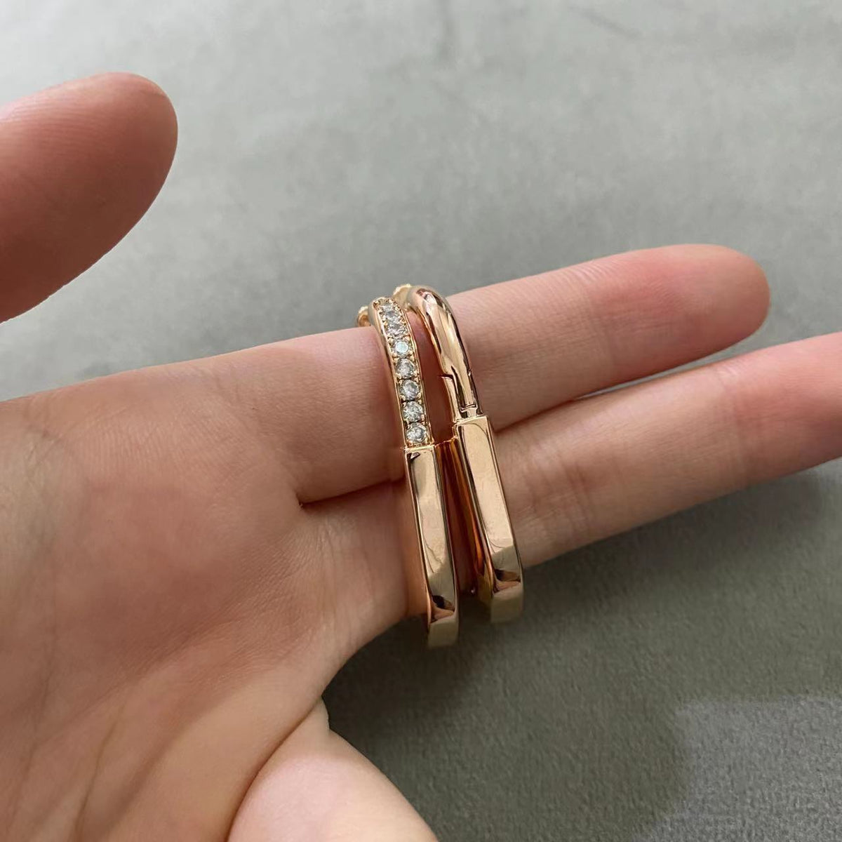 [Ornora Jewelry]LOCK MEDIUM DIAMNOND EARRINGS
