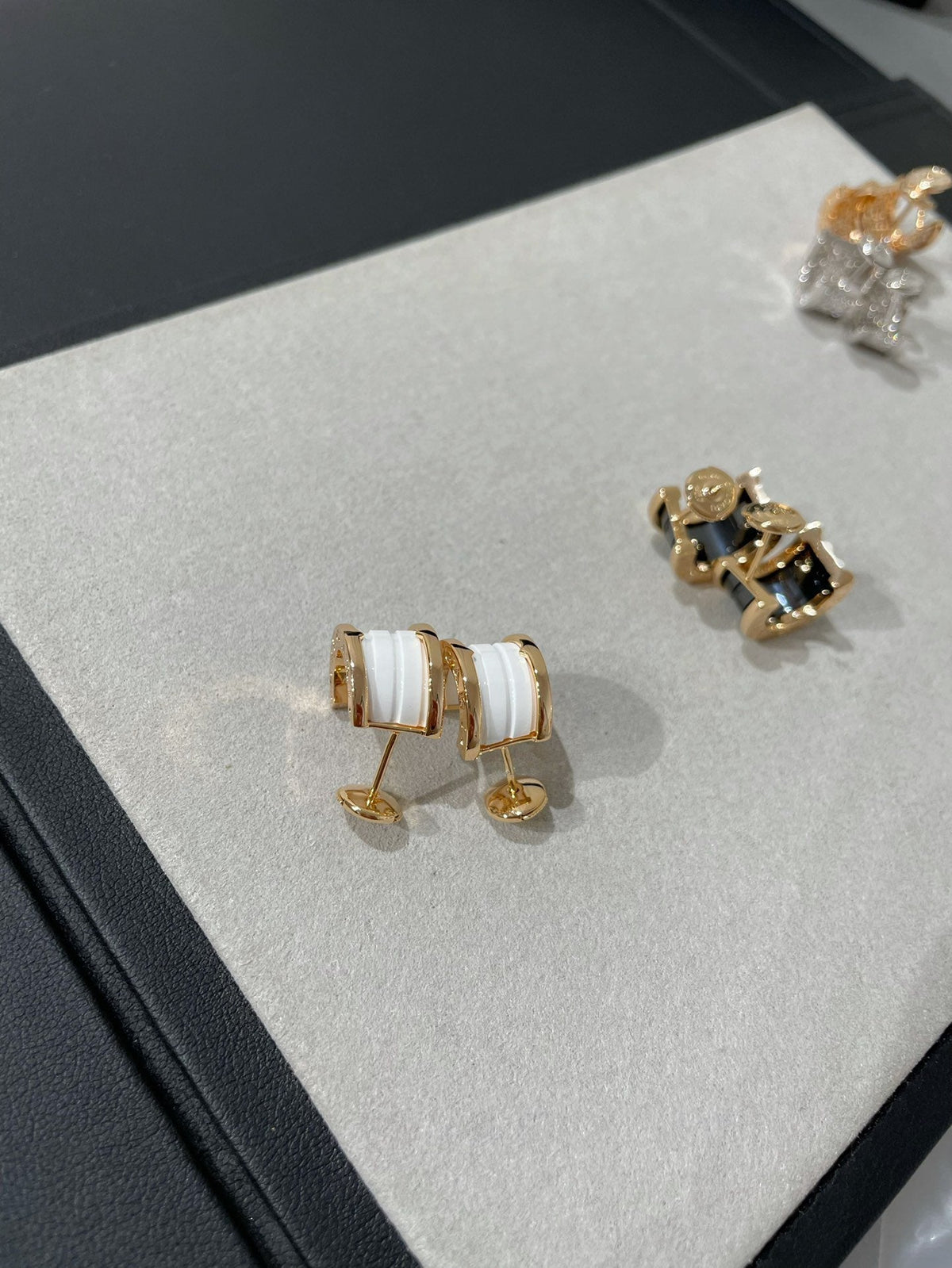 [OrnoraJewelry]ZERO 1 PINK GOLD CERAMIC EARRINGS