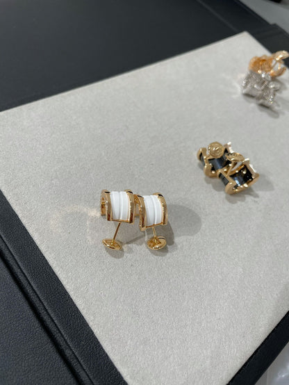 [OrnoraJewelry]ZERO 1 PINK GOLD CERAMIC EARRINGS