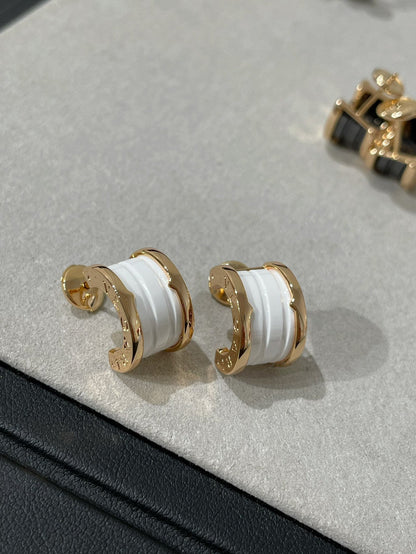 [OrnoraJewelry]ZERO 1 PINK GOLD CERAMIC EARRINGS