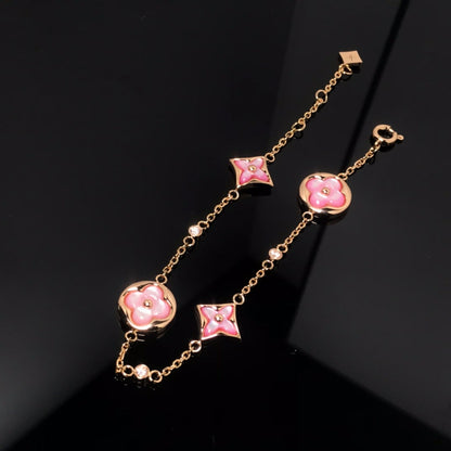 [OrnoraJewelry]OrnoraAND SUN 4 MOTIF PINK MOP PINK GOLD BRACELET
