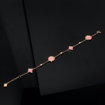 [OrnoraJewelry]OrnoraAND SUN 4 MOTIF PINK MOP PINK GOLD BRACELET