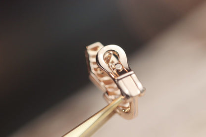 [OrnoraJewelry]SERPENT PINK GOLD DIAMOND EARRINGS