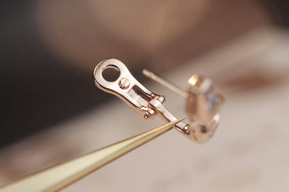 [OrnoraJewelry]SERPENT PINK GOLD DIAMOND EARRINGS
