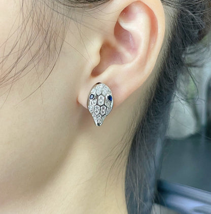[OrnoraJewelry]SERPENT DIAMOND STUD EARRINGS