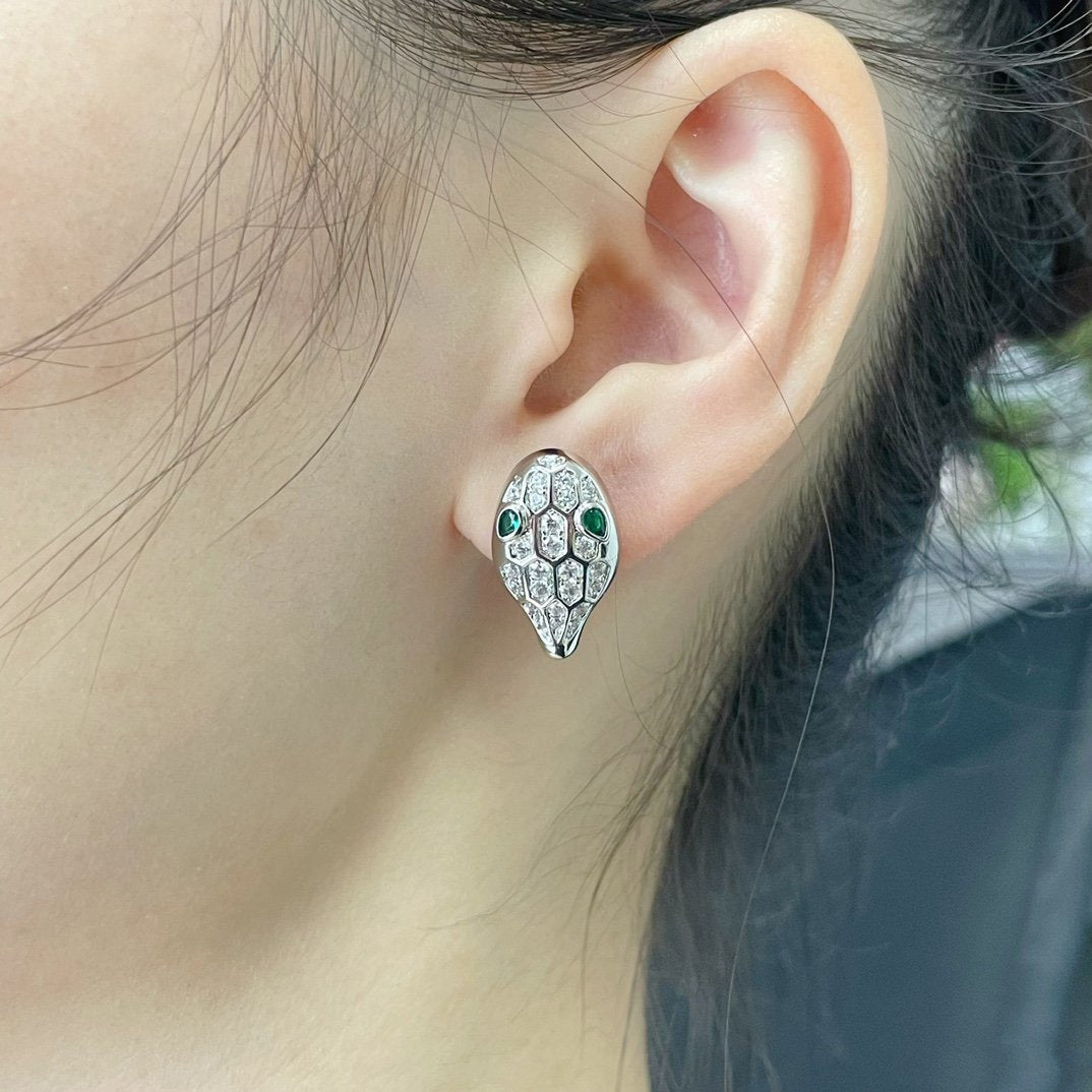 [OrnoraJewelry]SERPENT DIAMOND STUD EARRINGS