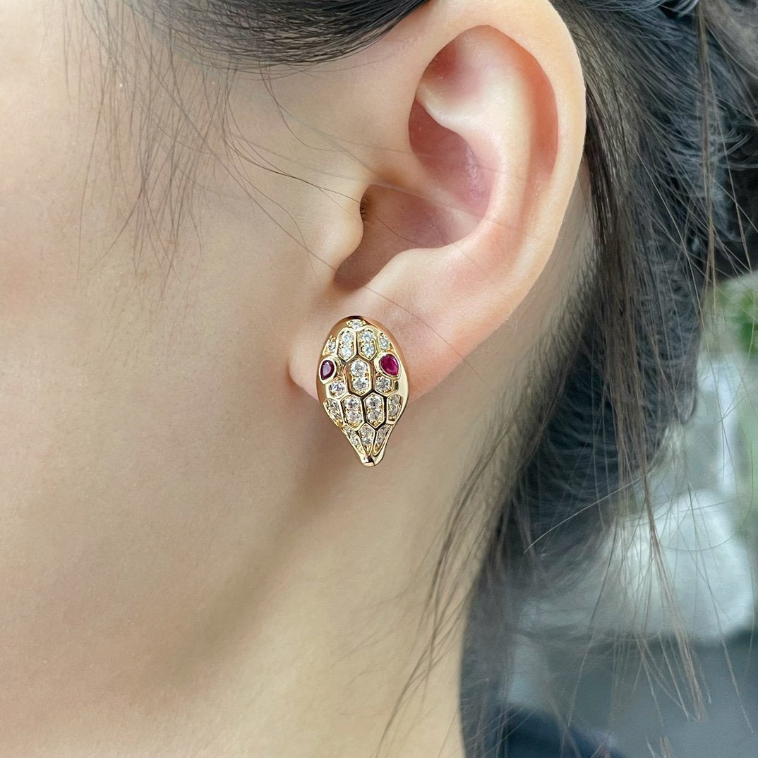 [OrnoraJewelry]SERPENT DIAMOND STUD EARRINGS