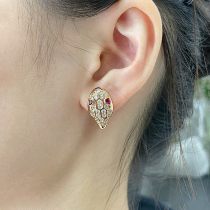 [OrnoraJewelry]SERPENT DIAMOND STUD EARRINGS