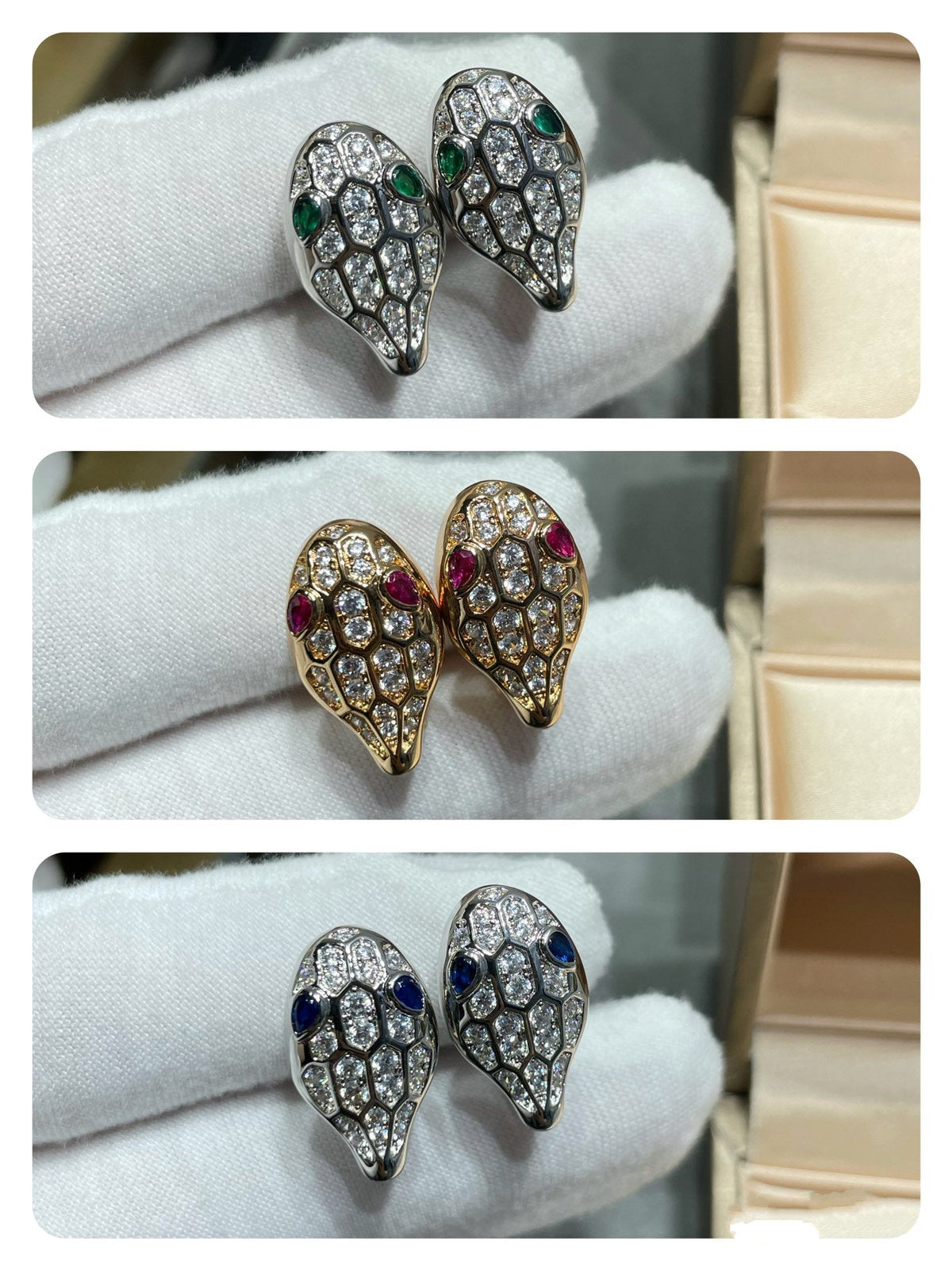 [OrnoraJewelry]SERPENT DIAMOND STUD EARRINGS