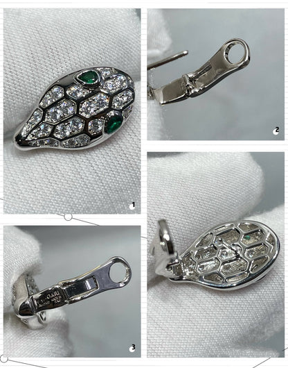 [OrnoraJewelry]SERPENT DIAMOND STUD EARRINGS