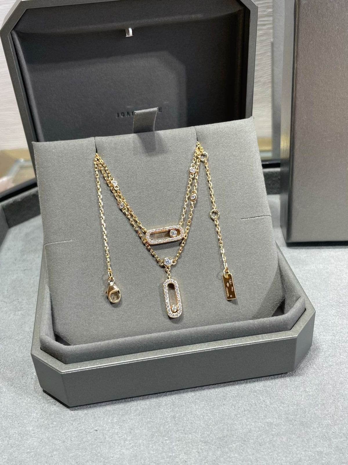 [OrnoraJewelry]MOVE 2 ROW DIAMOND NECKLACE
