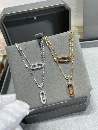 [OrnoraJewelry]MOVE 2 ROW DIAMOND NECKLACE