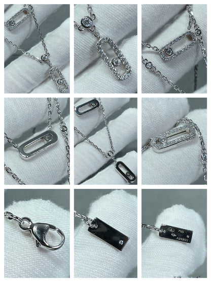[OrnoraJewelry]MOVE 2 ROW DIAMOND NECKLACE