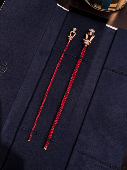 [OrnoraJewelry]FORCE 10 HALF DIAMOND PINK GOLD RED CORDERI LARGE AND MEDIUM MODEL