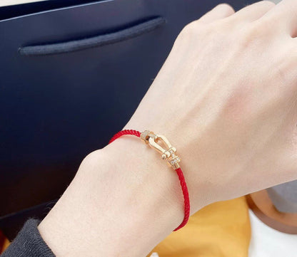 [OrnoraJewelry]FORCE 10 HALF DIAMOND PINK GOLD RED CORDERI LARGE AND MEDIUM MODEL