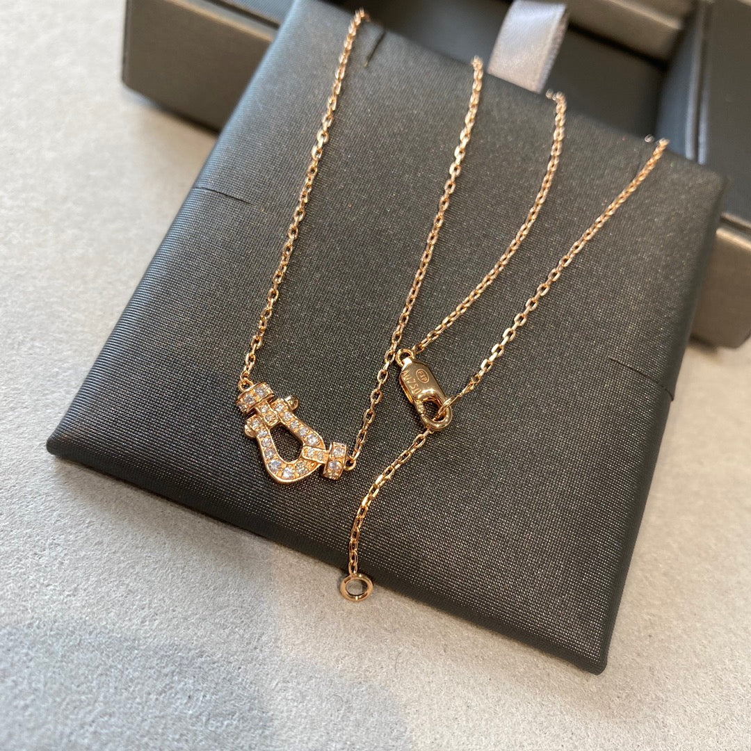[OrnoraJewelry]FORCE 10 DIAMOND PINK GOLD NECKLACE MINI MODEL