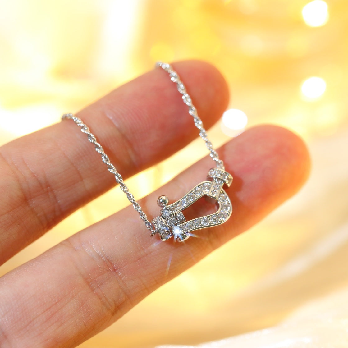 [OrnoraJewelry]FORCE 10 DIAMOND SILVER NECKLACE MINI MODEL