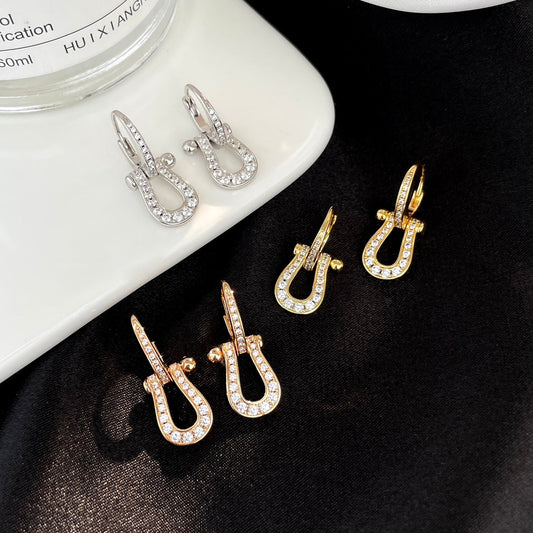 [OrnoraJewelry]FORCE 10 FULL DIAMOND DROP EARRINGS MEDIUM MODEL