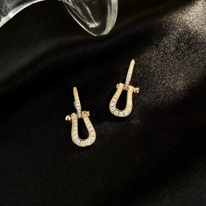 [OrnoraJewelry]FORCE 10 FULL DIAMOND DROP EARRINGS MEDIUM MODEL