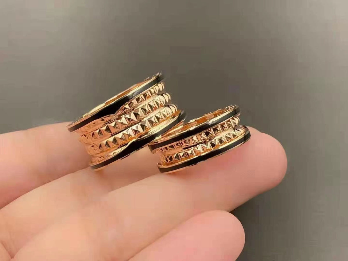 [OrnoraJewelry]ZERO 1 ROCK BLACK CERAMIC PINK GOLD LARGE MODEL