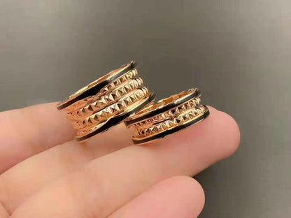 [OrnoraJewelry]ZERO 1 ROCK BLACK CERAMIC PINK GOLD LARGE MODEL