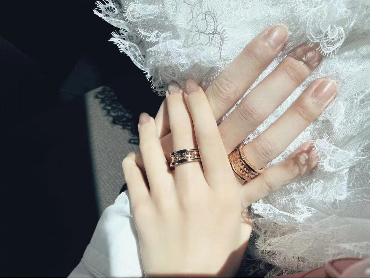 [OrnoraJewelry]ZERO 1 ROCK BLACK CERAMIC PINK GOLD LARGE MODEL