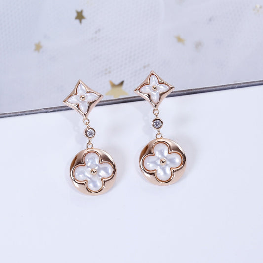 [OrnoraJewelry]OrnoraAND SUN PINK GOLD MOP DROP EARRINGS