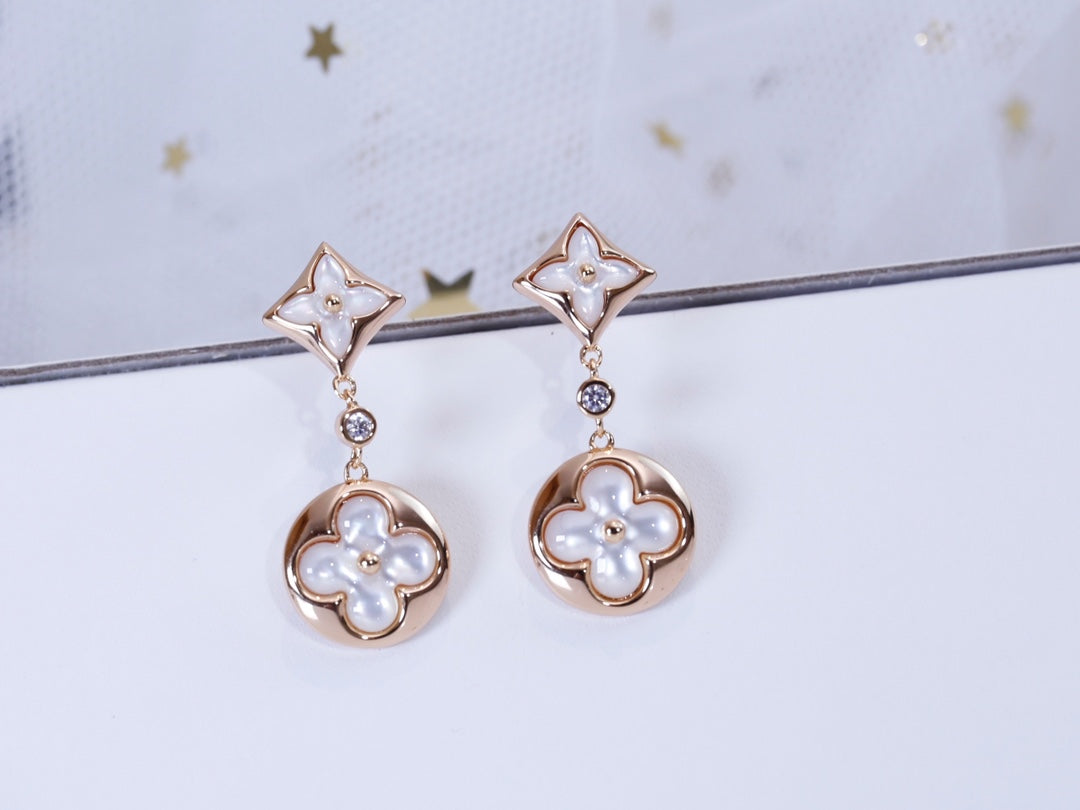 [OrnoraJewelry]OrnoraAND SUN PINK GOLD MOP DROP EARRINGS