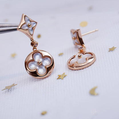[OrnoraJewelry]OrnoraAND SUN PINK GOLD MOP DROP EARRINGS
