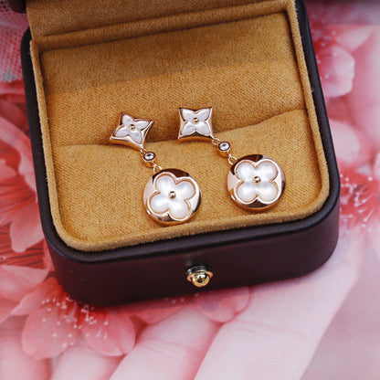 [OrnoraJewelry]OrnoraAND SUN PINK GOLD MOP DROP EARRINGS