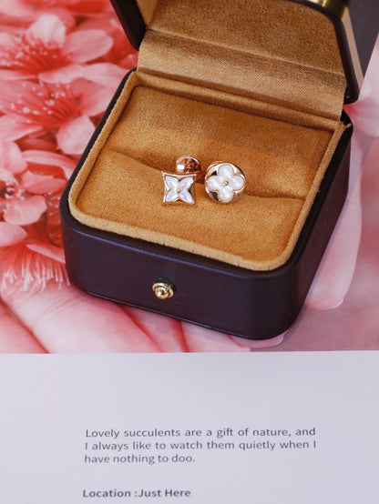 [OrnoraJewelry]OrnoraAND SUN PINK GOLD MOP STUD EARRINGS
