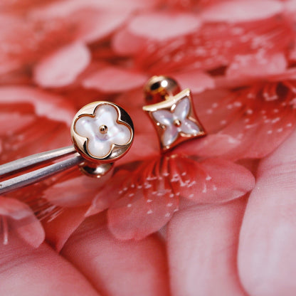 [OrnoraJewelry]OrnoraAND SUN PINK GOLD MOP STUD EARRINGS