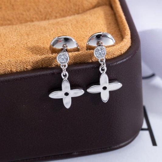 [OrnoraJewelry]VIDYLLE SILVER DIAMOND MINI DROP EARRINGS