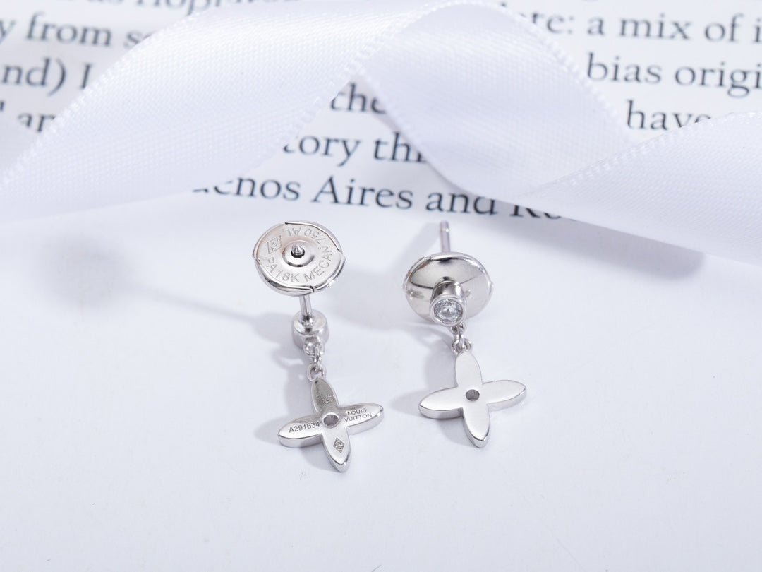 [OrnoraJewelry]VIDYLLE SILVER DIAMOND MINI DROP EARRINGS