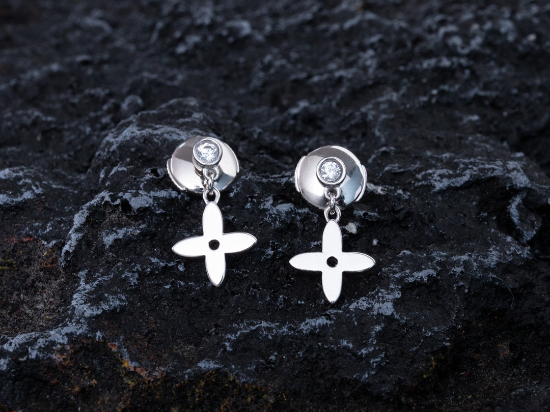 [OrnoraJewelry]VIDYLLE SILVER DIAMOND MINI DROP EARRINGS