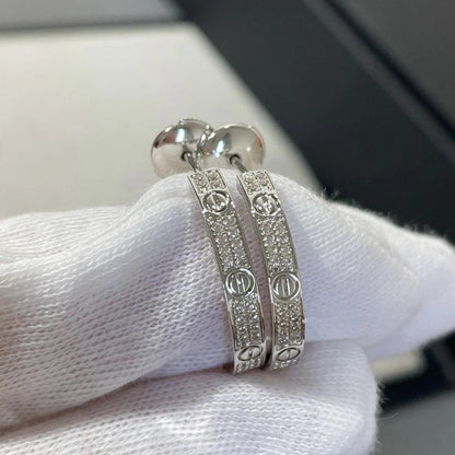 [OrnoraJewelry]LOVE EARRINGS 3.6MM DIAMOND PAVED