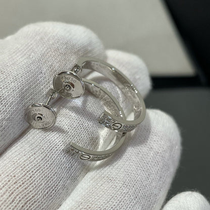 [OrnoraJewelry]LOVE DIAMOND SILVER HOOP EARRINGS