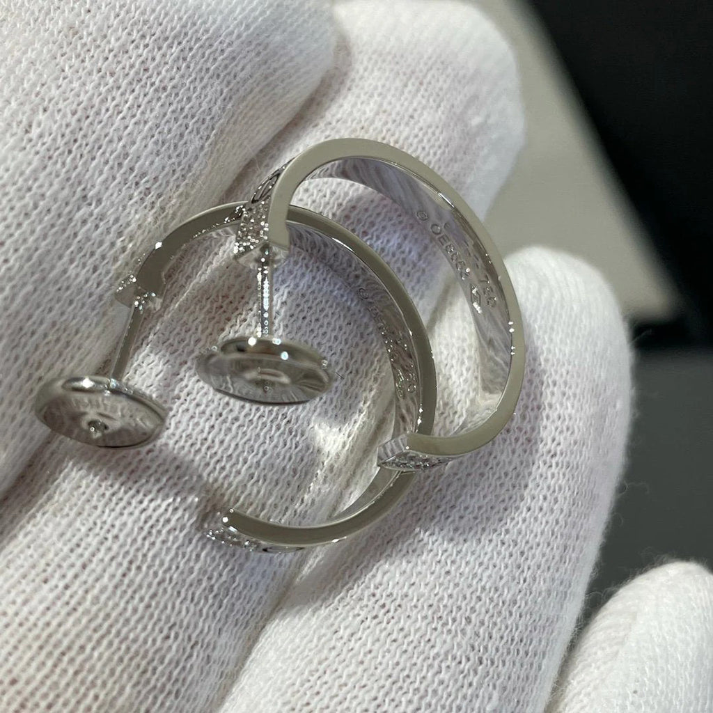 [OrnoraJewelry]LOVE EARRINGS 3.6MM DIAMOND PAVED