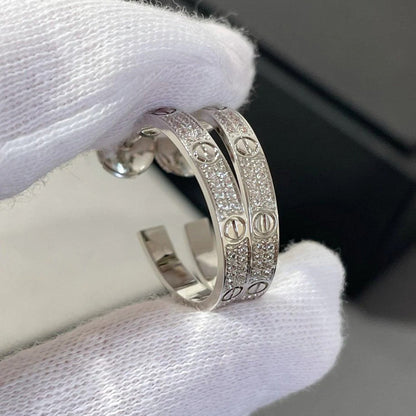 [OrnoraJewelry]LOVE EARRINGS 3.6MM DIAMOND PAVED