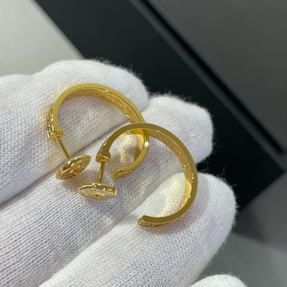 [OrnoraJewelry]LOVE DIAMOND GOLD HOOP EARRINGS