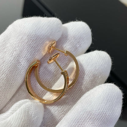 [OrnoraJewelry]LOVE DIAMOND PINK GOLD HOOP EARRINGS