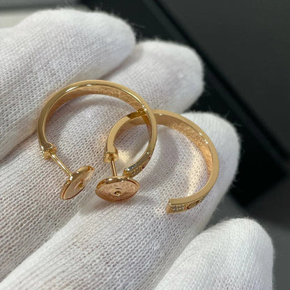 [OrnoraJewelry]LOVE EARRINGS 3.6MM DIAMOND PAVED