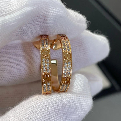 [OrnoraJewelry]LOVE EARRINGS 3.6MM DIAMOND PAVED